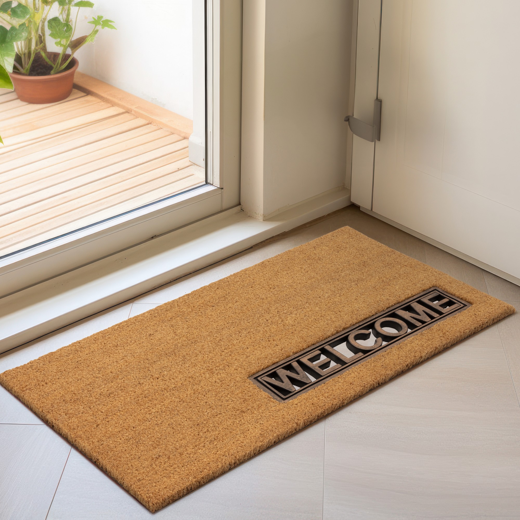 Dm03 Plain Welcome Doormat In Natural